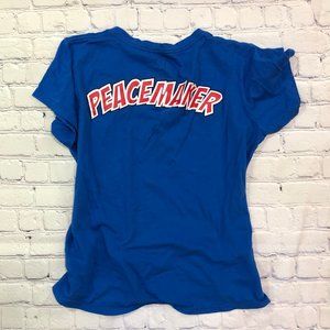 Peace Love World Royal Blue Peacemaker Tee Sz S